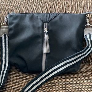 Stella & Dot Black Crossbody Bag with Silver Accents
